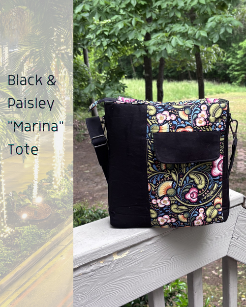 Black & Paisley "Marina" Tote